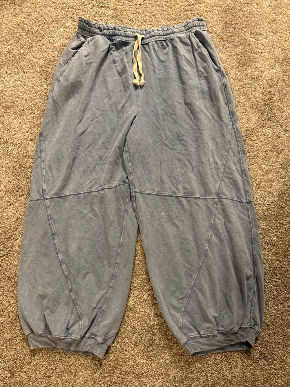 aerie Slate Blue Relaxed Drawstring Jogger Trousers